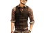 Men's Vest Suit Tweed Waistcoat Brown Black Groomman Wedding Jacket Victorian Carousel 6