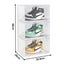 SOGA 2X 3 Tier Transparent Portable Shoe Organiser Sneaker Footwear Folding P... Carousel 4
