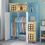 SOGA 10 Cubes Blue Castle Print Portable Wardrobe Divide-Grid Modular Storage... Carousel 3