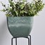 SOGA 2X 32cm Green Grey Square Resin Plant Flower Pot in Cement Pattern Plant... Carousel 8