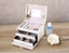 DELUXE PU LEATHER JEWELLERY BOX - WHITE Multi Layer Carousel 3
