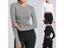Crop Tops Women Yoga T-shirts Solid Sports Top Long Sleeve Running Shirts Sexy Carousel 7
