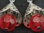 Sterling silver drop hook earrings 40mm x 12 red middle filigree Carousel 19