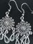 Sterling silver drop hook earrings 40mm x 12 red middle filigree Carousel 14