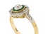 Antique 14k Yellow Gold & Platinum 0.50ctw Diamond & Emerald Floral Halo Ring Carousel 3