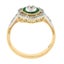 Antique 14k Yellow Gold & Platinum 0.50ctw Diamond & Emerald Floral Halo Ring Carousel 4