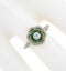Antique 14k Yellow Gold & Platinum 0.50ctw Diamond & Emerald Floral Halo Ring Carousel 5