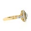 Antique 14k Yellow Gold & Platinum 0.50ctw Diamond & Emerald Floral Halo Ring Carousel 7