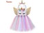 Kids Unicorn Costume Girls Birthday Party Gift LED Lights Sequin Rainbow Tutu Carousel 4