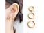 2PC Set Stainless Steel Women Men Gold Black Circle Thick Earring Huggie Carousel 5