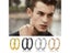 2PC Set Stainless Steel Women Men Gold Black Circle Thick Earring Huggie Carousel 6