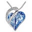 Silver Necklace with Crystal Heart Pendant "Margaritte" (Blue) Carousel 5