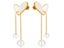 Pearls Heart Earrings Stainless Steel Yellow Gold-plated Studs Carousel 1