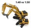Die-cast Demolition Digger Model Scale, 1:40, Huina 1911 YELLOW Carousel 14