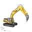 Die-cast Demolition Digger Model Scale, 1:40, Huina 1911 YELLOW Carousel 16