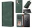 Moto E40 suede wallet case ultra slim concealed magnet green Carousel 1