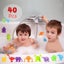 40 Pcs Kids Bath Toys Silicone Animal Sucker with Dinosaur Eggshell Storage Carousel 3