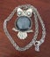 Silver Tone Glass Dome Owl Pendant Necklace Carousel 1