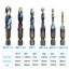 6PCS M3-M10 Blue Coating HSS Spiral Flute Metric Combination Drill Taps Set Carousel 4