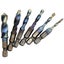 6PCS M3-M10 Blue Coating HSS Spiral Flute Metric Combination Drill Taps Set Carousel 5