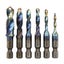 6PCS M3-M10 Blue Coating HSS Spiral Flute Metric Combination Drill Taps Set Carousel 1