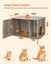 VASAGLE Feandrea Hidden Cat Litter Box Enclosure - Greige Carousel 3