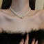 Pearls CZ Necklace White Round Pearls Necklace Carousel 3