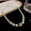 Pearls CZ Necklace White Round Pearls Necklace Carousel 4