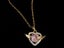 Pink Topaz Cubic Zirconia Necklace Angel's Wings Heart Design Necklace Carousel 1
