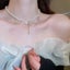 Cubic Zirconia Pearls Heart Necklace Double-layered Necklace Carousel 2