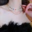 Colorful Gemstones Double-layered Cubic Zirconia Necklace Carousel 2