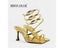 Fashion Gold Women High Heels Sandals Thin Low Heel Narrow Band Rome Sandal Carousel 4