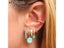 KEYOUNUO Gold Filled Hoop Drop Earrings Set For Women Ear Cuff Blue Zircon Carousel 3
