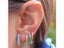 KEYOUNUO Gold Filled Hoop Drop Earrings Set For Women Ear Cuff Blue Zircon Carousel 5