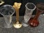Vintags Glass vase etched flowers gold w crystal lead crystal or orange vase Carousel 1
