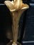 Vintags Glass vase etched flowers gold w crystal lead crystal or orange vase Carousel 7