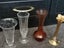 Vintags Glass vase etched flowers gold w crystal lead crystal or orange vase Carousel 4