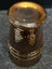 Vintage Glass vase white w flowers italy or coloured flowers or striped Gold Carousel 13