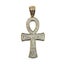 18k Gold Plated CZ Ankh Cross Pendant with 2.4mm Flat Franco Box Chain Carousel 1