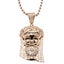 Rose Gold Mini Jesus Piece with Crystal Detail and 30 inch ball chain Carousel 1