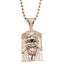 Rose Gold Plated CZ Micro Jesus Piece With 30 Inch Ball Chain Carousel 1