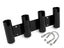 Alloy Rod Holder for 4 Rods - Black Plastic Dipped Carousel 1