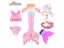 Mermaid Tails With Monofin LovelyGirl Mermaid Costume Children Cosplay Girl Carousel 4