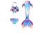 Mermaid Tails With Monofin LovelyGirl Mermaid Costume Children Cosplay Girl Carousel 5