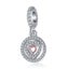 $1 reserve Gorgeous silver pink heart design alloy charm with artificial crystal Carousel 1