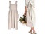 Beige Cotton Linen Aprons Cross Back Apron with Pockets for Kitchen Flower Shop Carousel 3