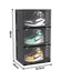 SOGA 2X 3 Tier Black Portable Shoe Organiser Sneaker Footwear Folding Plastic... Carousel 4