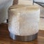Cowhide Ottoman in White & Gold Carousel 1