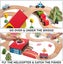 69 Pieces Wooden Train Tracks & Trains Construction Toys Carousel 3