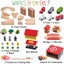 69 Pieces Wooden Train Tracks & Trains Construction Toys Carousel 4